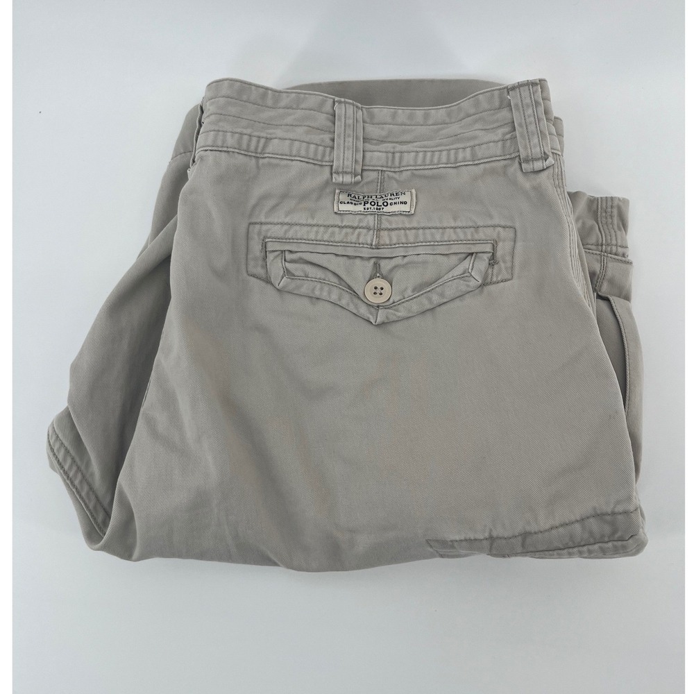 Polo Ralph Lauren Cargo Shorts Mens 40 Tan Classic Chino Twill Utility Pocket